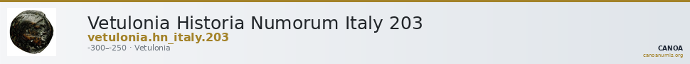 Vetulonia Historia Numorum Italy 203 — CANOA