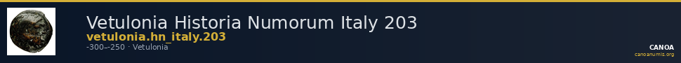Vetulonia Historia Numorum Italy 203 — CANOA
