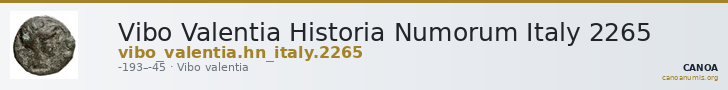 Vibo Valentia Historia Numorum Italy 2265 — CANOA