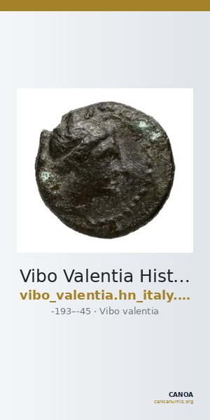 Vibo Valentia Historia Numorum Italy 2267 — CANOA