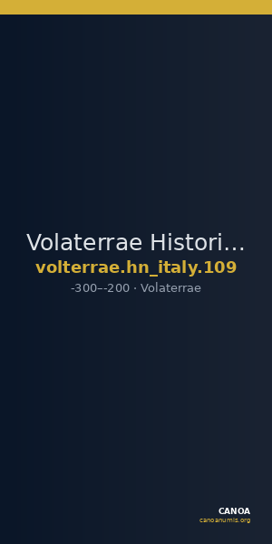 Volaterrae Historia Numorum Italy 109 — CANOA