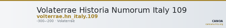 Volaterrae Historia Numorum Italy 109 — CANOA
