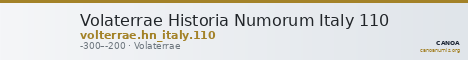 Volaterrae Historia Numorum Italy 110 — CANOA