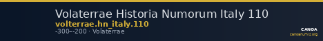 Volaterrae Historia Numorum Italy 110 — CANOA