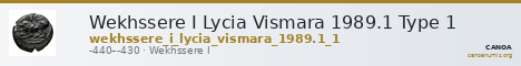 Wekhssere I Lycia Vismara 1989.1 Type 1 — CANOA