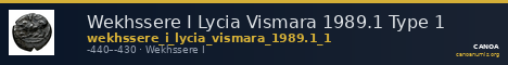 Wekhssere I Lycia Vismara 1989.1 Type 1 — CANOA