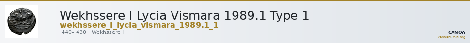 Wekhssere I Lycia Vismara 1989.1 Type 1 — CANOA