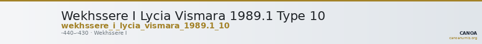 Wekhssere I Lycia Vismara 1989.1 Type 10 — CANOA