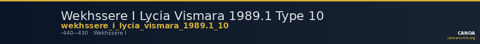 Wekhssere I Lycia Vismara 1989.1 Type 10 — CANOA