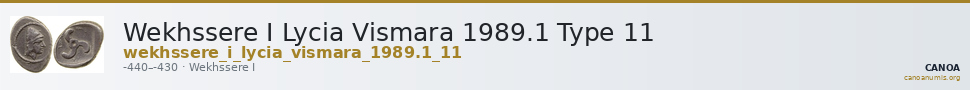 Wekhssere I Lycia Vismara 1989.1 Type 11 — CANOA