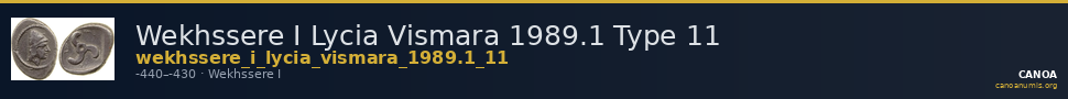 Wekhssere I Lycia Vismara 1989.1 Type 11 — CANOA