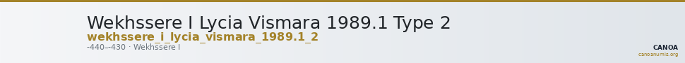 Wekhssere I Lycia Vismara 1989.1 Type 2 — CANOA