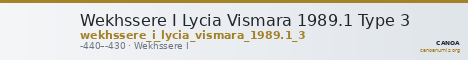 Wekhssere I Lycia Vismara 1989.1 Type 3 — CANOA