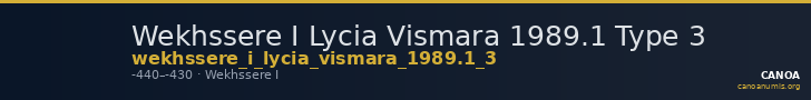 Wekhssere I Lycia Vismara 1989.1 Type 3 — CANOA