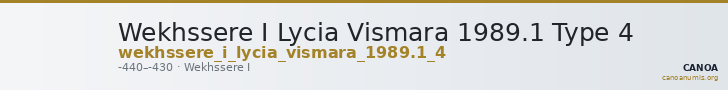 Wekhssere I Lycia Vismara 1989.1 Type 4 — CANOA