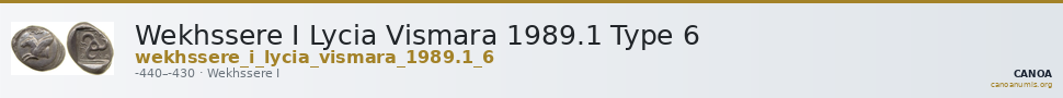 Wekhssere I Lycia Vismara 1989.1 Type 6 — CANOA