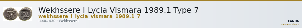 Wekhssere I Lycia Vismara 1989.1 Type 7 — CANOA