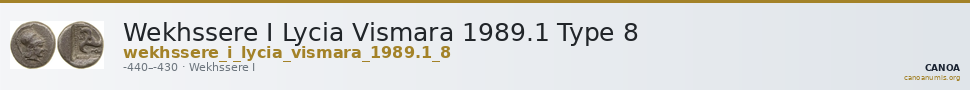Wekhssere I Lycia Vismara 1989.1 Type 8 — CANOA