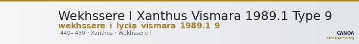 Wekhssere I Xanthus Vismara 1989.1 Type 9 — CANOA