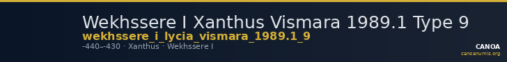 Wekhssere I Xanthus Vismara 1989.1 Type 9 — CANOA