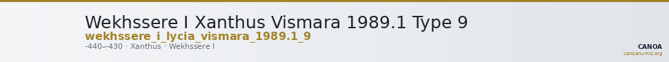 Wekhssere I Xanthus Vismara 1989.1 Type 9 — CANOA
