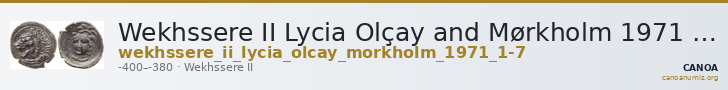 Wekhssere II Lycia Olçay and Mørkholm 1971 1-7 — CANOA