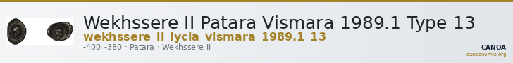 Wekhssere II Patara Vismara 1989.1 Type 13 — CANOA