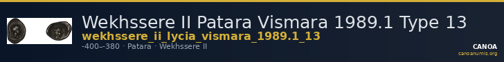 Wekhssere II Patara Vismara 1989.1 Type 13 — CANOA