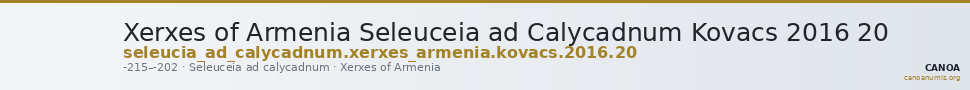 Xerxes of Armenia Seleuceia ad Calycadnum Kovacs 2016 20 — CANOA