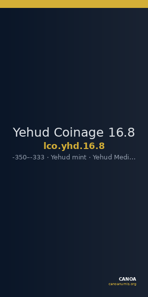 Yehud Coinage 16.8 — CANOA