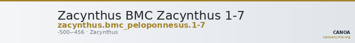 Zacynthus BMC Zacynthus 1-7 — CANOA