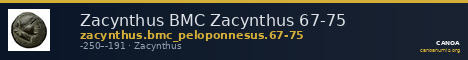 Zacynthus BMC Zacynthus 67-75 — CANOA