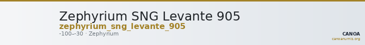 Zephyrium SNG Levante 905 — CANOA