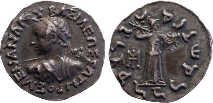 Bactrian and Indo-Greek Coinage Menander I 4.4, bm