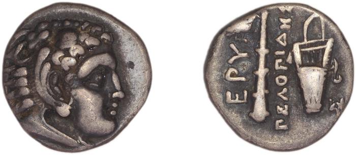 Erythrae Kinns 1980 Period II.2, AR 1, реверс, bm