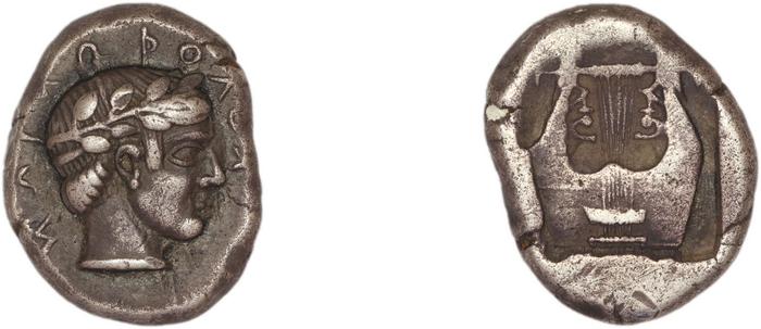 Colophon Milne 1941 Period II, drachms and obols, реверс, bm