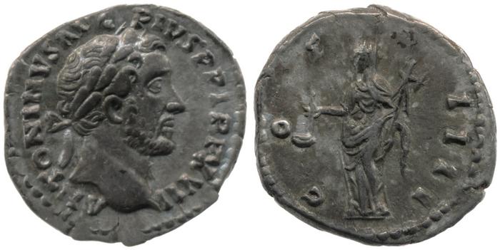 RIC III Antoninus Pius 229A, реверс, bm