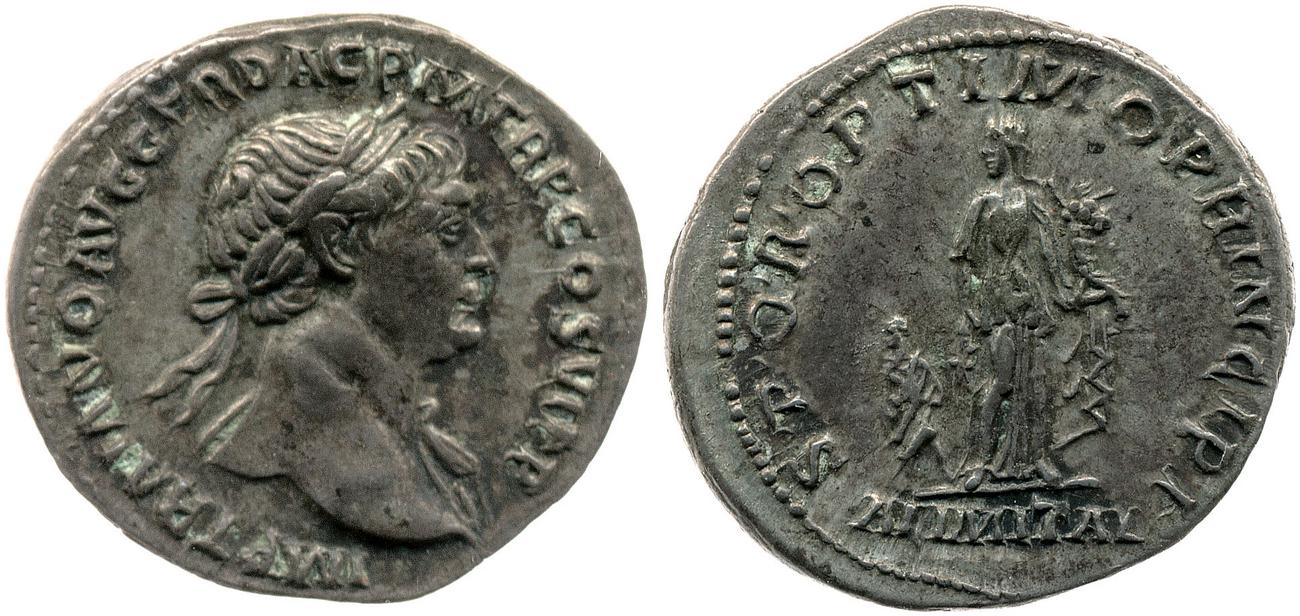 RIC II Trajan 243, аверс, bm
