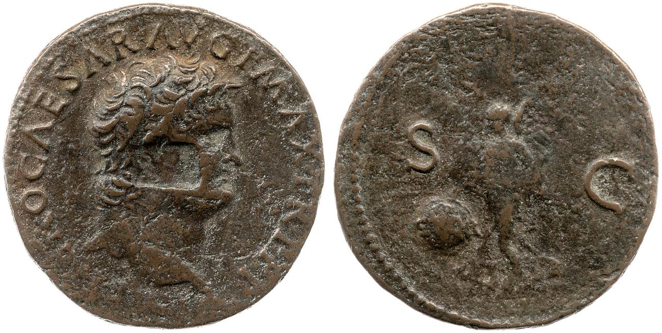 RIC I (second edition) Nero 543, аверс, bm