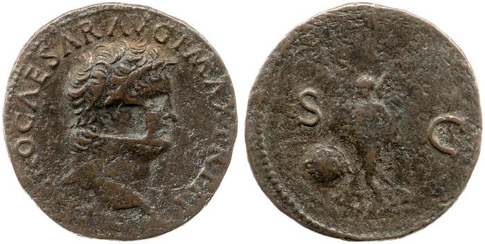 RIC I (second edition) Nero 543, реверс, bm