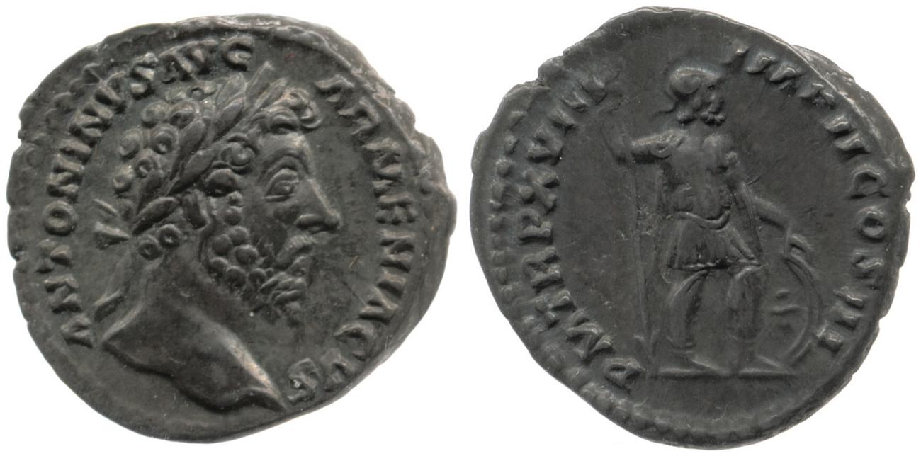 RIC III Marcus Aurelius 92, аверс, bm