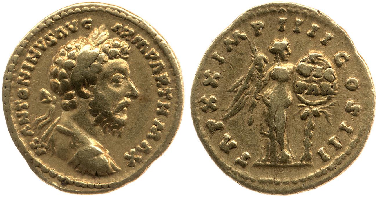 аверс RIC III Marcus Aurelius 161