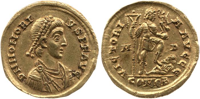 RIC X Honorius 1206, реверс, bm