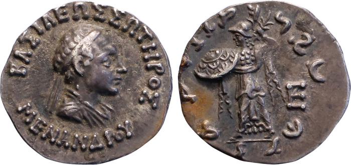 Bactrian and Indo-Greek Coinage Menander I 13.4, bm