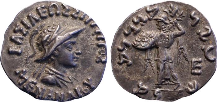 Bactrian and Indo-Greek Coinage Menander I 14.5, bm