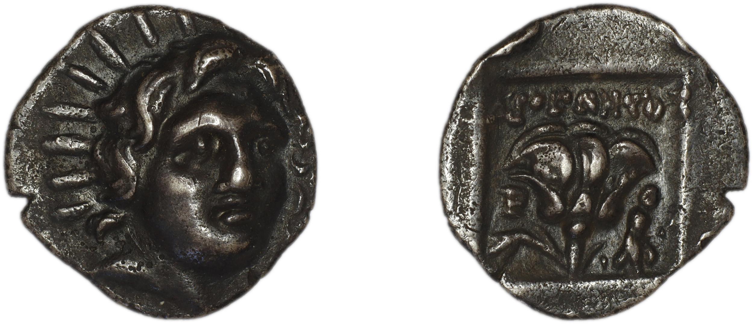 Rhodes Jenkins 1989 Group D hemidrachms, аверс, bm