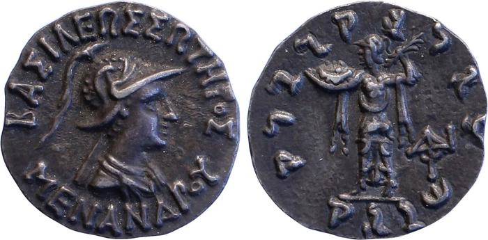 Bactrian and Indo-Greek Coinage Menander I 14.4, bm