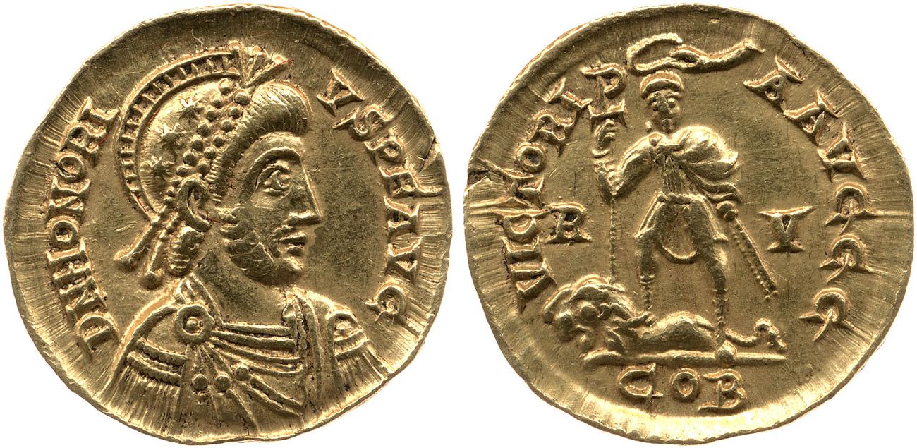 RIC X Honorius 1310, аверс, bm
