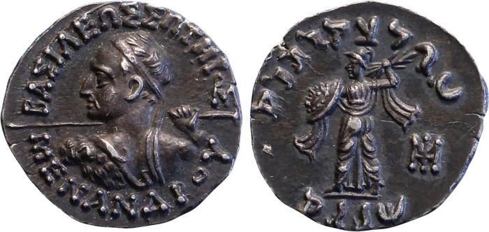 Bactrian and Indo-Greek Coinage Menander I 16.2, bm
