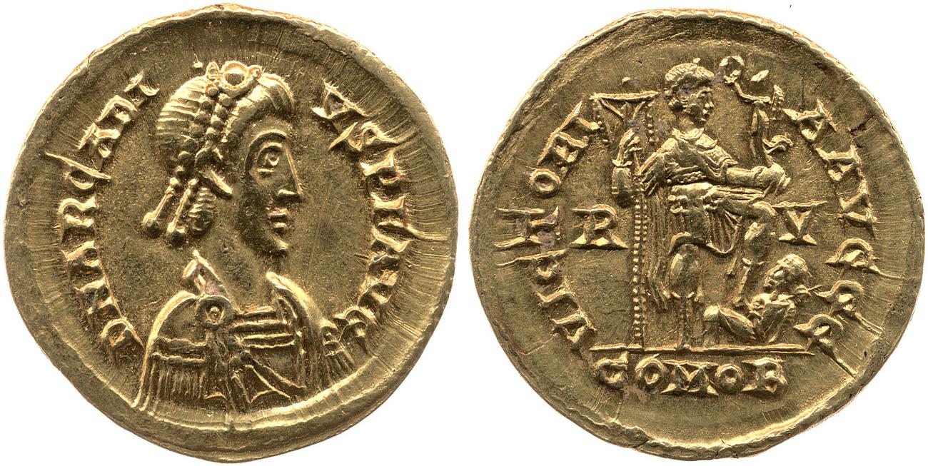 RIC X Honorius 1286, аверс, bm